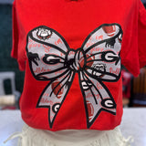 UGA RED BOW TEE