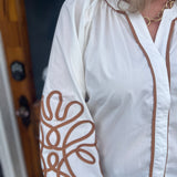 SOUTACHE BLOUSE - IVORY