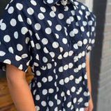 POLKA DOT TOP - NAVY