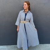 THE STRIPED WENDI DRESS - INDIGO