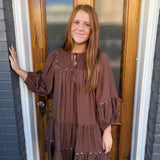 THE ASHLEE DRESS - BROWN