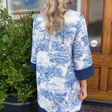 THE EMMA TOILE DRESS - NAVY