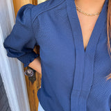 THE NAVY JEANIE BLOUSE