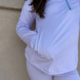 HEATHER HALF ZIP - PUR/PNK/BLU