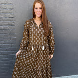 HUBBARD MAXI DRESS - BROWN