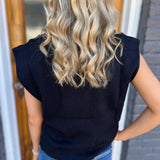 THE BLACK CAP SLEEVE SWEATER