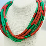 SLUB ROPE NECKLACE - CHRISTMAS MULTI
