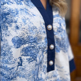 THE EMMA TOILE DRESS - NAVY