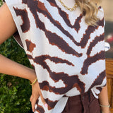 GREY ANIMAL PRINT SWEATER TOP