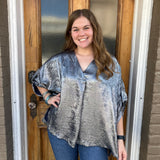 FALLING FOR METALLIC BLOUSE