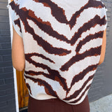 GREY ANIMAL PRINT SWEATER TOP