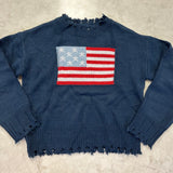 GIRLS DISTRESSED OLD GLORY SWEATER