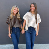 LINE & DANDY TOP - OATMEAL