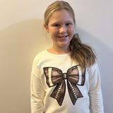 GIRLS BOW PATCH SWEATSHIRT