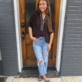 THE MANDI TOP - BROWN