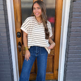 LINE & DANDY TOP - OATMEAL