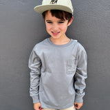 BOYS BAYOU GATOR LS - BATTLESHIP GREY