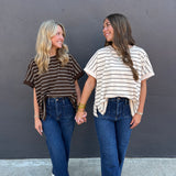 LINE & DANDY TOP - OATMEAL