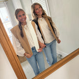 CREAM DILLON POPLIN SLEEVE TOP