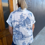 BLUE TOILE PRINT TOP