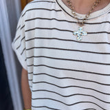 LINE & DANDY TOP - OATMEAL