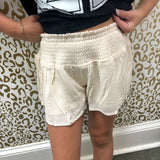 GIRLS SMOCKED WAIST SHORTS