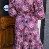 THE KALEIDOSCOPE PRINT DRESS - NAVY