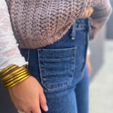 DARK DENIM PATCH POCKET JEANS