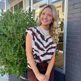 GREY ANIMAL PRINT SWEATER TOP
