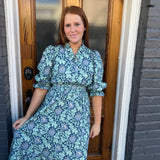THE ABSTRACT EVA DRESS - NAVY