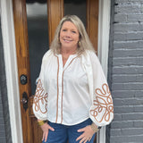 SOUTACHE BLOUSE - IVORY