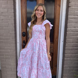PINK BOW TOILE DRESS