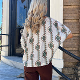 GEOMETRIC OLIVE GARDEN TOP