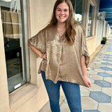 FALLING FOR METALLIC BLOUSE