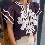 ELIZA TOP - ESPRESSO