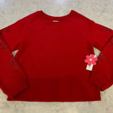 GIRLS RED CROPPED SWEATSHIRT