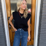 THE BLACK CAP SLEEVE SWEATER