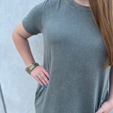 NBA COTTON DRESS - OLIVE