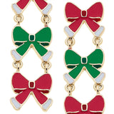 LINKED CHRISTMAS BOW EARRINGS