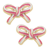 CANDY CANE BOW STUD EARRINGS