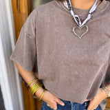 THE COTTON OVERSIZED TEE - MOCHA