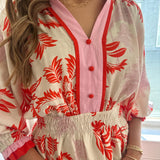 TROPICAL PRINT MIDI - RED