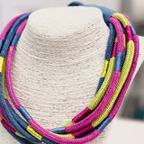 SLUB ROPE NECKLACE - PERIWINKLE MULTI