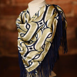 GAME DAY FRINGE SCARF - NAVY/GOLD