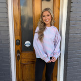 COTTON CANDY STRIPE TOP - BLU/PNK