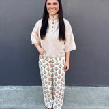 FLORAL TANGERINE PANTS
