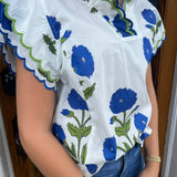 SCALLOP TRIM BLOUSE