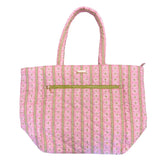 LP QUILTED TOTE BAG - ROSEMARY STRIPE PINK