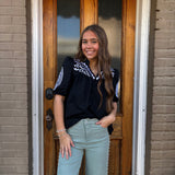 DENIM & PEARL PANTS