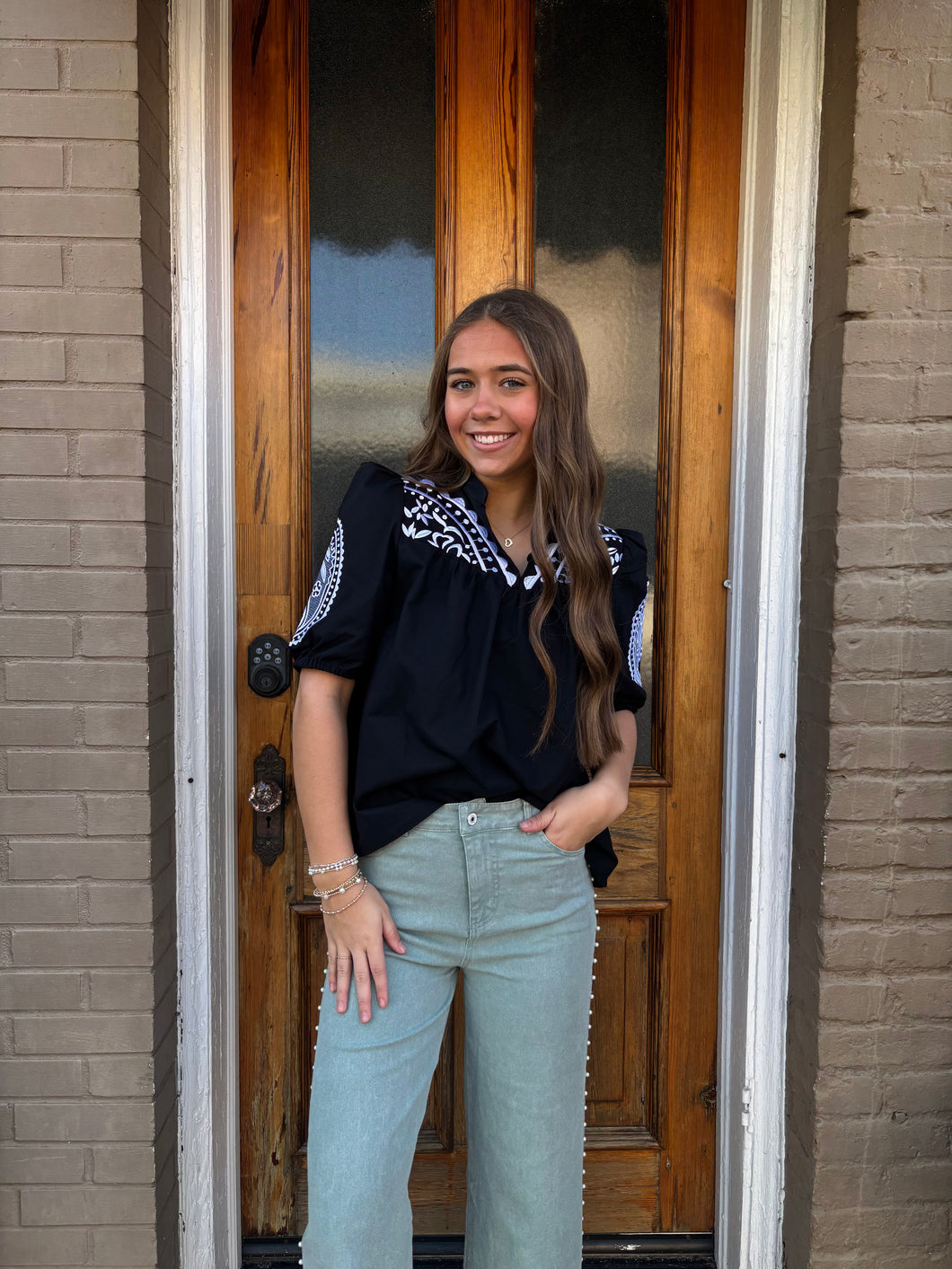DENIM & PEARL PANTS